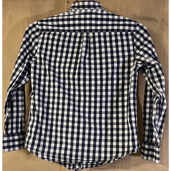 Crewcuts Factory Navy Gingham Button Down Shirt Boys Sz 12 - Picture 2 of 7